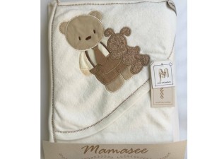 حوله کلاهدار نوزادی طرح تدی ماماسی  Mama See