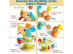 بیزی بال طرح سگ  با اسپینر چسبانBaby Toys