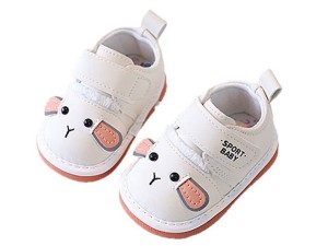 کفش سوتی دخترانه نوزادی رنگ شیری طرح موش sport baby