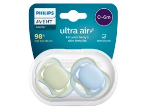 پستانک ارتودنسی دو عددی نوزادی 6-0 ماه مدل ultra air فیلیپس اونت philips avent