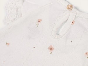 بلوز یقه گرد آستین کوتاه نوزادی طرح ماتیلدا نیلی nili