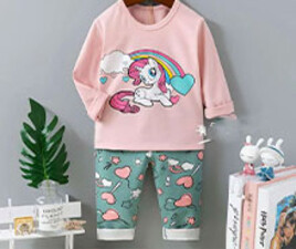 بلوز و شلوار با طرح اسب تک شاخ (یونیکورن) ku bao