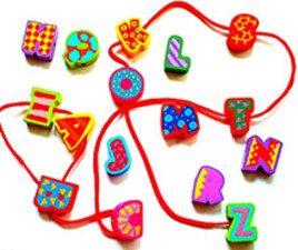 بازی دوختنی چوبی الفبای انگلیسی