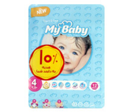 پوشک سایز 4 مای بیبی my baby بسته 12 عددی
