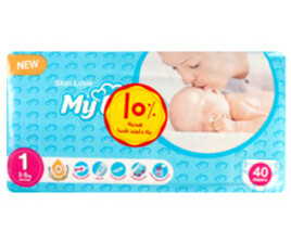 پوشک سایز 1 مای بیبی my baby بسته 40 عددی