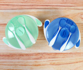 ظرف غذای چسبان با قاشق و چنگال mumlove