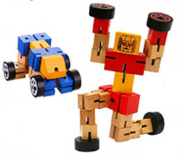 بازی معمایی روبات ترنسفورمر چوبی