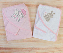 ست حوله کلاهدار و لیف coco bebe