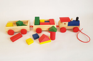 مونته سوری مدل قطار بلوک های چوبی بزرگ