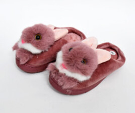 دمپایی جلو بسته پولیشی خرگوشی ( کالباسی پر رنگ)