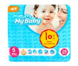 پوشک سایز 5 مای بیبی my baby بسته 28 عددی