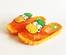 دمپایی بچه گانه عروسکی (نارنجی)