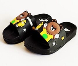 دمپایی خرسی مشکی زرد