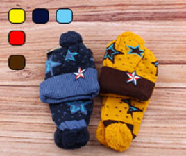 کلاه و شال گردن بافت (3-2 سال)