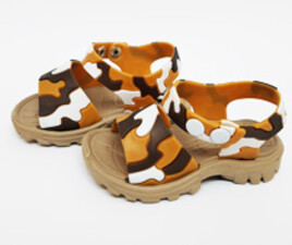 صندل دخترانه ارتشی ( سفید و قهوه ای )