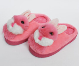 دمپایی جلو بسته پولیشی خرگوشی ( صورتی)