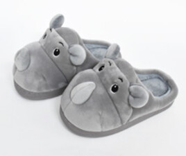 دمپایی مخملی اسب آبی (طوسی کم رنگ )