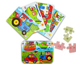 پازل چوبی تصاویر، اعداد و رنگها