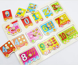 پازل چوبی پین دار شمارش مفهومی 0 الی 10