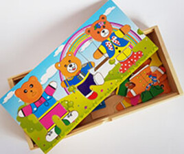 پازل چوبی ست های لباس خرسی