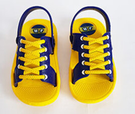 دمپایی بچه گانه طرح بندی (زرد-سرمه ای)