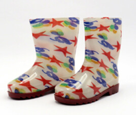 چکمه پلاستیکی سفید ستاره ای