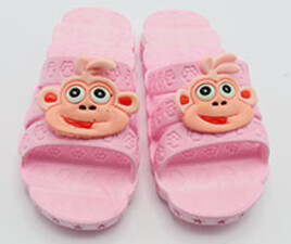 دمپایی بچه گانه طرح کارتونی ( میمون صورتی)