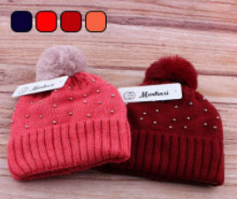 کلاه بافت منگوله دار(7 سال به بالا)