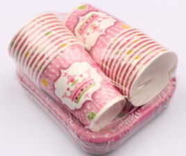 پیش دستی و لیوان 40 عددی تاج صورتی