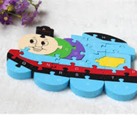 پازل چوبی دو طرفه ی الفبا و اعداد انگلیسی