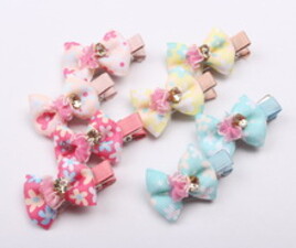 گل سر انبری پاپیونی نگین دار (2 عددی)