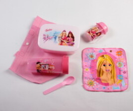 پک ظرف غذا،قمقمه،لیوان و حوله باربی