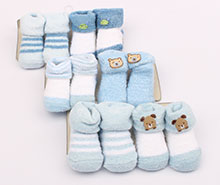 ست جوراب نوزادی حوله ای دو جفتی