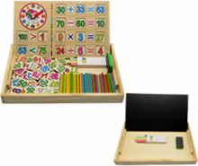 تخته چوبی آموزش ریاضی و ساعت با چوب خط