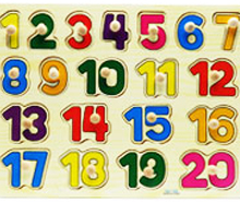 پازل چوبی پین دار چوبی اعداد 1 تا 20