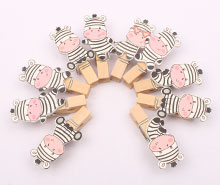 گیره چوبی گورخر (10 عددی)