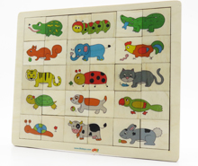 پازل همچین حیوانات 30 قطعه (چوبی)