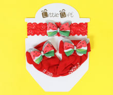 ست جوراب و تل با طرح هندوانه little gift