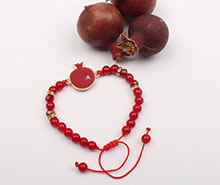 دستبند مهره ای انار (گوی براق)