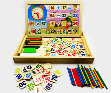 تخته چوبی ریاضی و ساعت با چوب خط