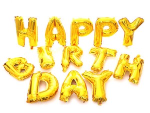 بادکنک فویلی طلایی Happy Birthday