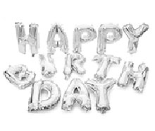 بادکنک فویلی نقره ای Happy Birthday