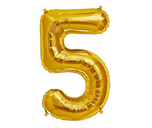 بادکنک فویلی طلایی عدد 5