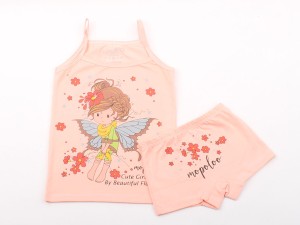 ست زیرپوش و شورت گلبهی (10-3 سال)