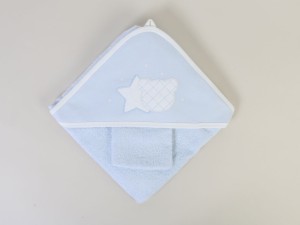 حوله کلاهدار و لیف ciccim baby