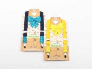 ست ساسبند و پاپیون خال خالی