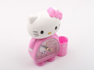 ساعت رومیزی جاقلمی دار کیتی Hello Kitty