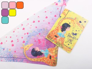 روسری طرح دختر و زرافه