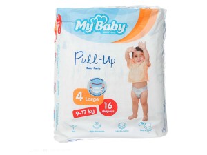 پوشک شورتی سایز 4 مای بیبی my baby بسته 16 عددی