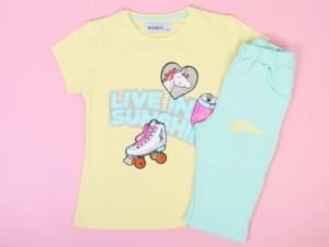 تیشرت و شلوارک دخترانه با طرح اسب تک شاخ  puzzle